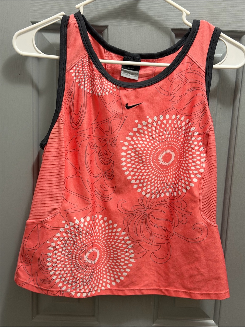 Nike Dri-FIT Women's Tennis Athletic Tank Top Y2K Vintage Coral/Black Size Large